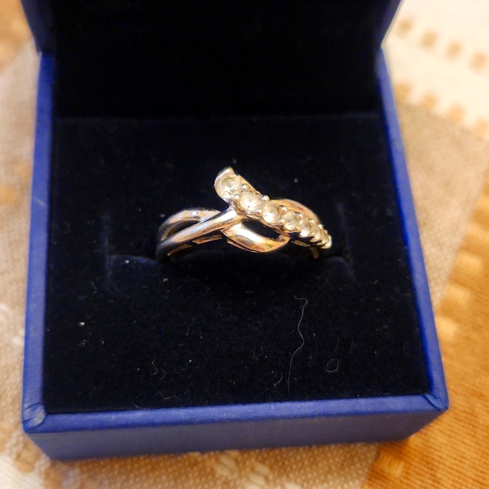 Silver and Moissanite ring